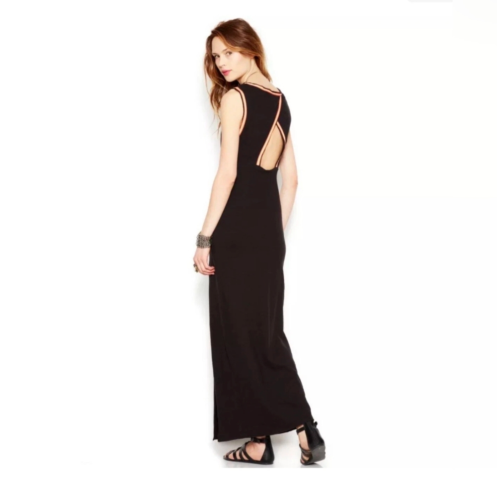 Free People Black Sleeveless Backless Gown